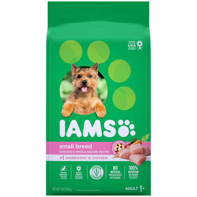 IAMS Chicken & Whole Grains Dry Dog Food for Petite & Small Breed Adult Dog, 7 Lb. Bag