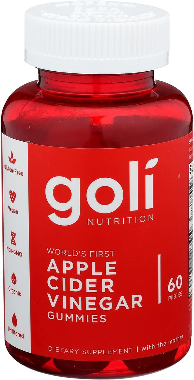 Goli Nutrition World'S First Apple Cider Vinegar Gummies 60 Count, 60 Count
