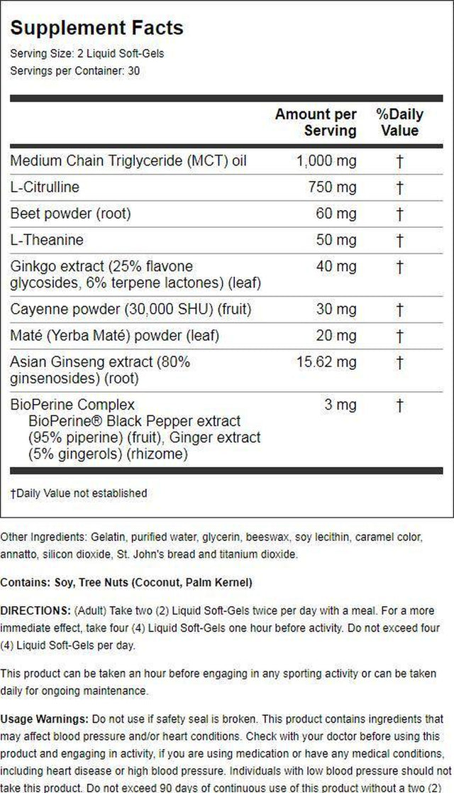 Irwin Naturals Nitric Oxide Pre Sport Softgels, 60 Ct