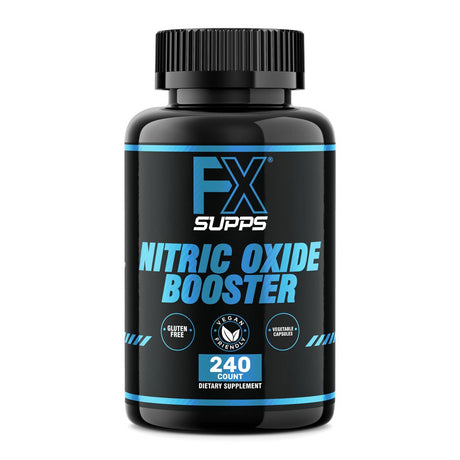 FX Supps Nitric Oxide Booster 240Ct Capsules - 1380 Mg L-Arginine, L-Citrulline, and Beta-Alanine for Vascularity & Energy