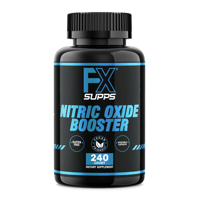 FX Supps Nitric Oxide Booster 240Ct Capsules - 1380 Mg L-Arginine, L-Citrulline, and Beta-Alanine for Vascularity & Energy