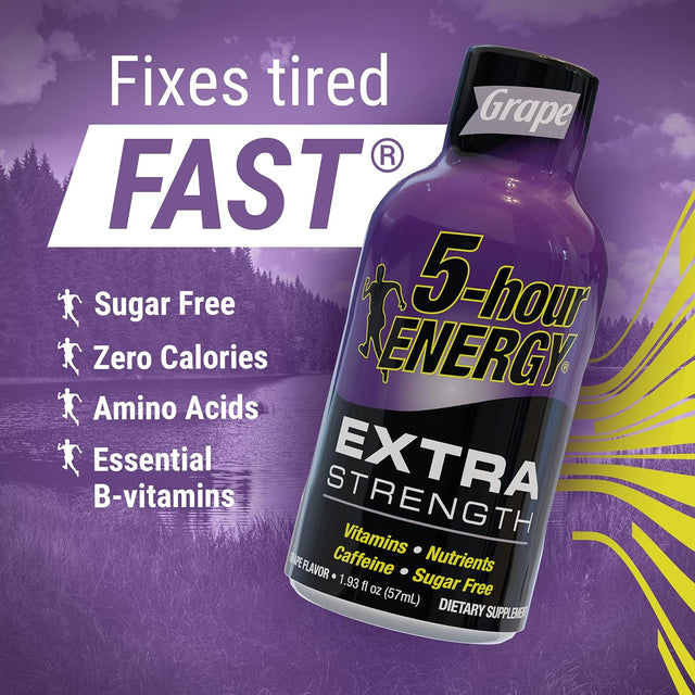 5-Hour ENERGY Shots Extra Strength, Grape Flavor - 30 Count