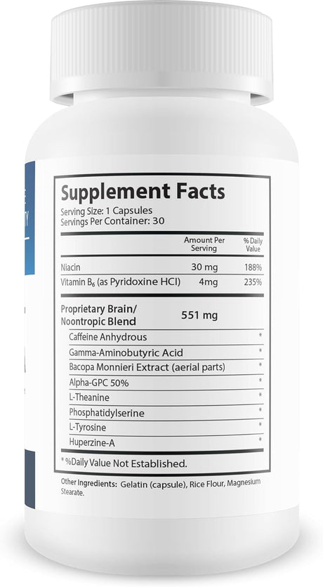 Brain+ Cognitiva - Advanced Cognitive Support - Help Increase and Improve Memory, Boost Mental Focus, and Support Mental Clarity - Alpha-Gpc Capsules for Brain Support and Opti Nootropic Boost