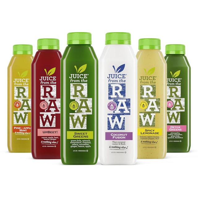 2-Day Juice Cleanse with Coconut Fusion by Juice from the RAW® - 100% Raw Cold-Pressed Juices (12 Total 12 Oz. Bottles)