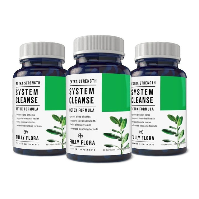 Fully Flora Extra Strength System Cleanse Detox (60 Capsules) 1 Bottle X 60 Capsules