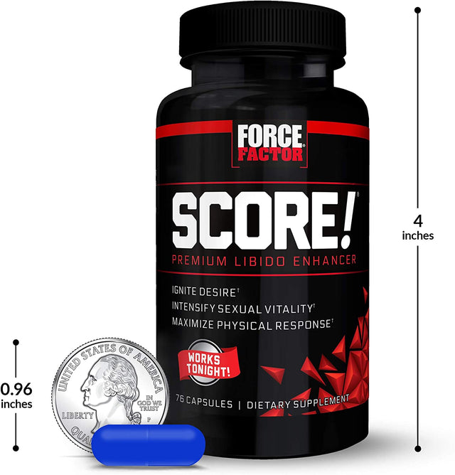 Force Factor Score! Nitric Oxide Libido Enhancer for Men with Horny Goat Weed and L-Citrulline to Ignite Libido, Maximize Response, Increase Endurance, and Boost Male Vitality, 76 Capsules