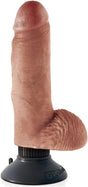 King Cock 7" Vibrating Cock with Balls , Tan, 12.8 Lb