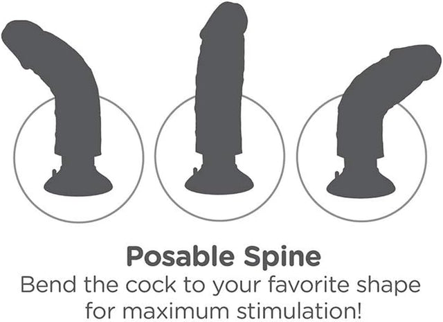 King Cock 7" Vibrating Cock with Balls , Tan, 12.8 Lb