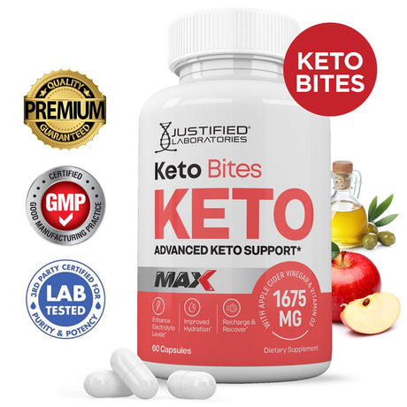 Keto Bites ACV MAX Pills 1675Mg Alternative to Gummies Dietary Supplement 60 Capsules