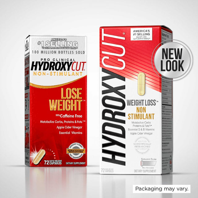 Hydroxycut Pro Clinical Non-Stimulant Weight Loss Supplement with Apple Cider Vinegar, 60 Capsules