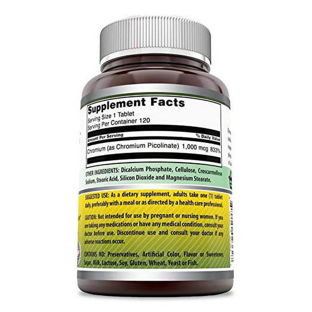 Amazing Formulas Chromium Picolinate 1000 Mcg 120 Tablets