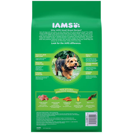 IAMS Chicken & Whole Grains Dry Dog Food for Petite & Small Breed Adult Dog, 7 Lb. Bag