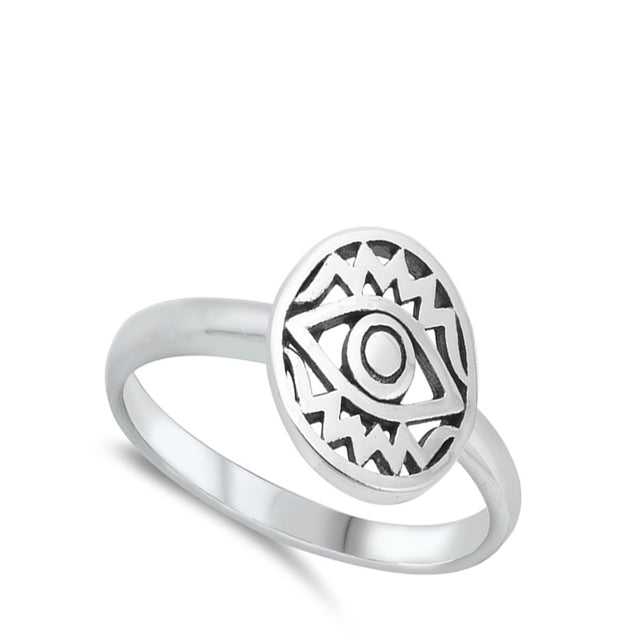 All Seeing Evil Eye Promise Ring .925 Solid Sterling Silver Band Jewelry Female Male Unisex Size 5