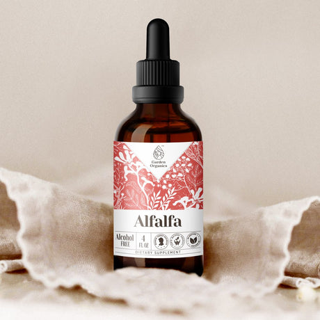 Garden Organics Alfalfa Tincture Alcohol-Free Extract, Organic Alfalfa (Medicago Sativa) Dried Leaf 4 Fl Oz