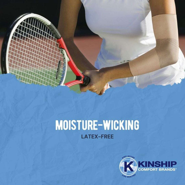 Kinship Comfort Brands Elbow Brace Compression Support Sleeve for Tendonitis, Golfer & Tennis Elbow, Arthritis & Bursitis | Compression Support to Reduce Joint Pain | 1 Pair | Large