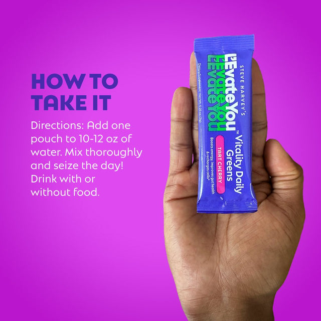 L'Evate You Vitality Daily Greens - Dietary Supplement - Tart Cherry - 10 Count