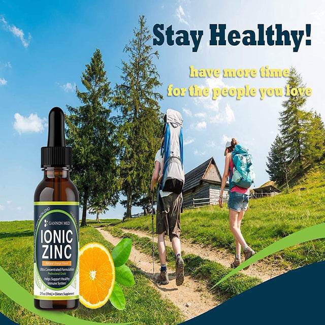 Ionic Zinc Liquid Natural Orange Flavor Drops - 115+ Day Supply - Gentle on Stomach - Easy to Take - Adult & Child Serving Size - Maximum Absorption & Potency Zinc Sulfate 15 Mg - Vegan - USA (4 Pack)