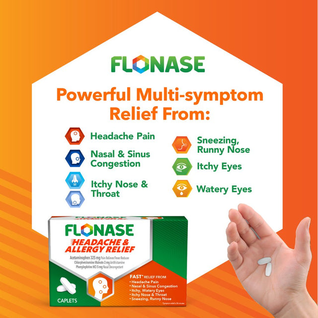Flonase Headache and Allergy Relief Pills, 48 Caplets