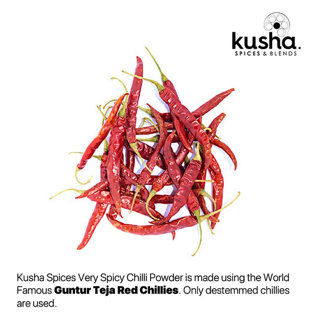 Kusha Spices & Blends Red Chilli Powder Medium Spicy 100% Natural Finely Ground