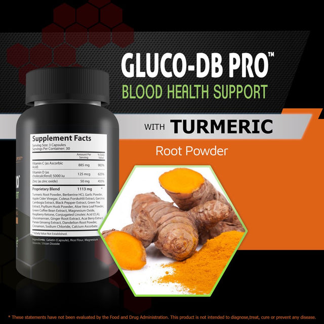 Gluco-Db Pro - Our Best Advanced Glucose Support Supplement - Natural Gluco DB Supplement for Blood Sugar Health - Natural Blood Sugar Formula to Support Blood Balance & Blood Health Blood Glucose