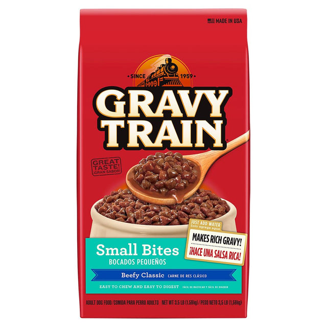 Gravy Train Small Bites Beefy Classic Dry Dog Food, 3.5-Pound Bag