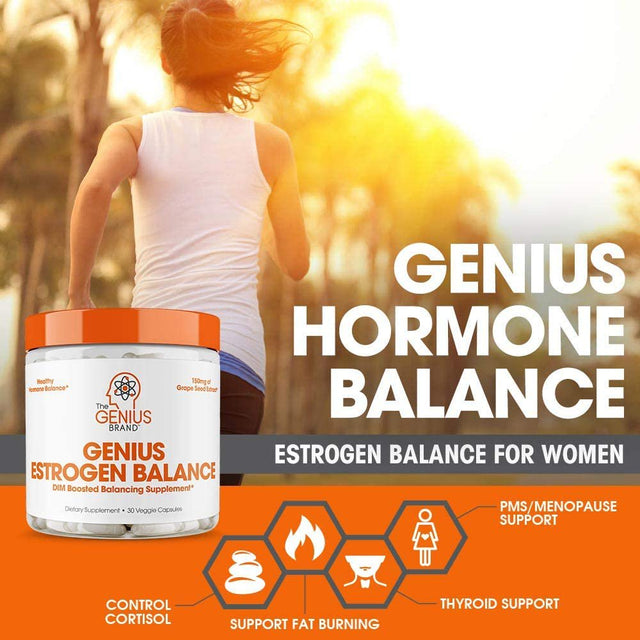 Estrogen Blocker DIM Boosted Supplement Natural Hormonal Balance Support for Men & Women, Genius Estrogen Balance by the Genius Brand