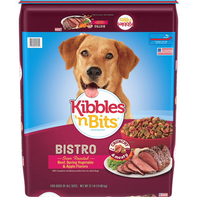 Kibbles 'N Bits Bistro Oven Roasted Beef Flavor Dog Food, 31-Pound