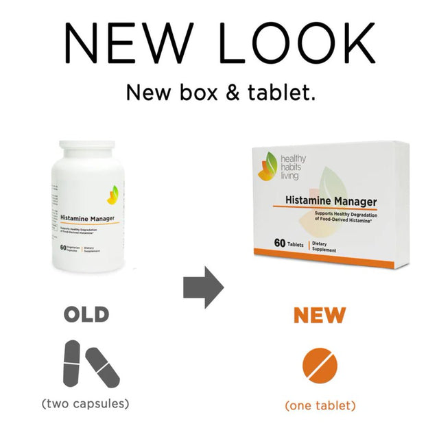 Healthy Habits Living Histamine Manager 60 Tablets 20,000 HDU Digestive Enzyme Supplement