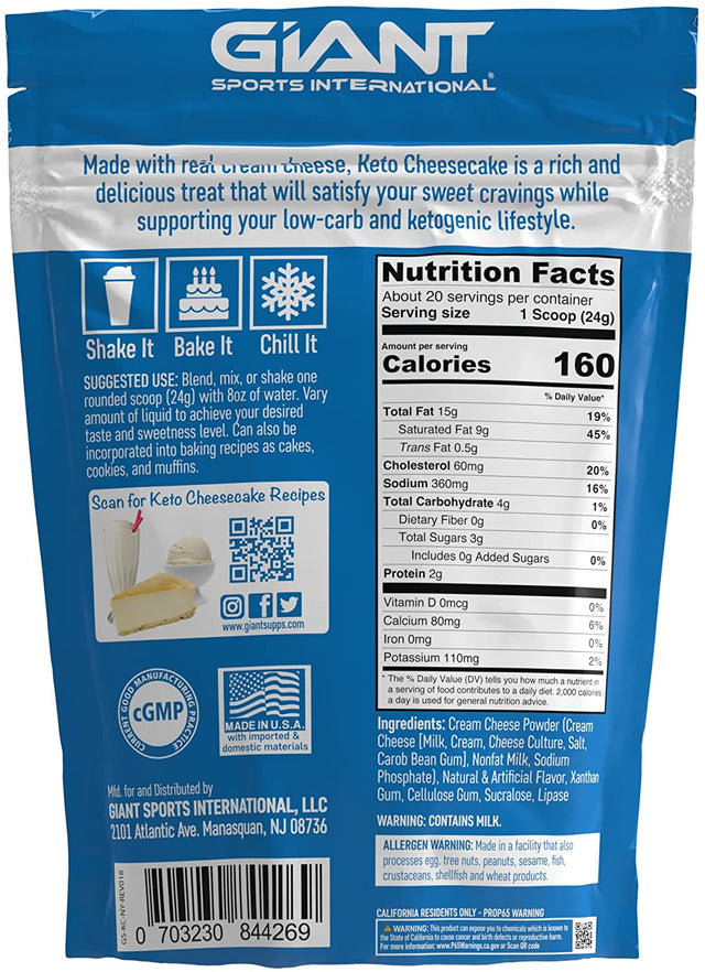 Giant Sports Keto Cheesecake and Keto Coffee