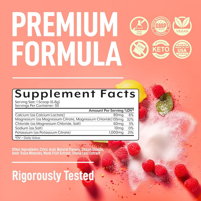 Keppi Keto Electrolytes Powder No Sugar | Zero Carbs | Made in USA | Advanced Hydration, Performance & Recovery | Delicious Raspberry Lemonade Flavor | Mixes Easily No Clumps