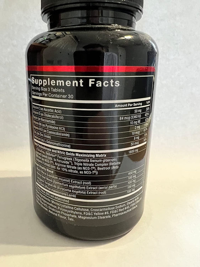 FORCE FACTOR Test X180 V2 Testosterone Booster for Men, Testosterone Supplement with Testofen and NO3-T Nitrates to Build Muscle, Increase Nitric Oxide, and Boost Vitality and Performance, 90 Tablets