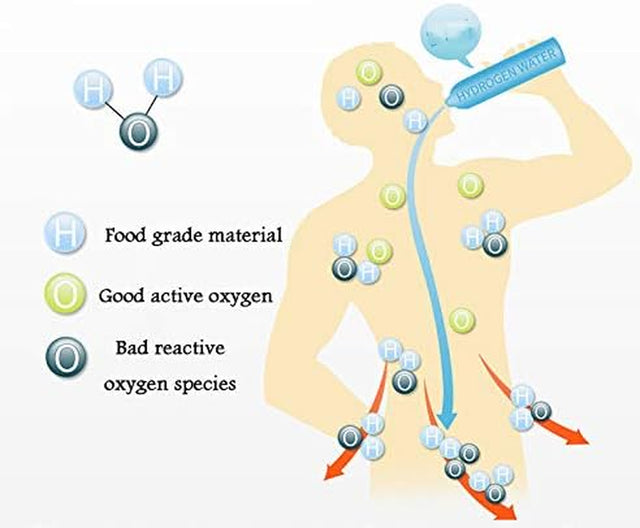 Portable 3-Minute Hydrogen-Rich Water Bottle Rechargeable High Concentration Hydrogen Water Generator Glass Bottle Anti-Aging Anti-Oxidation Kettle 500Ml