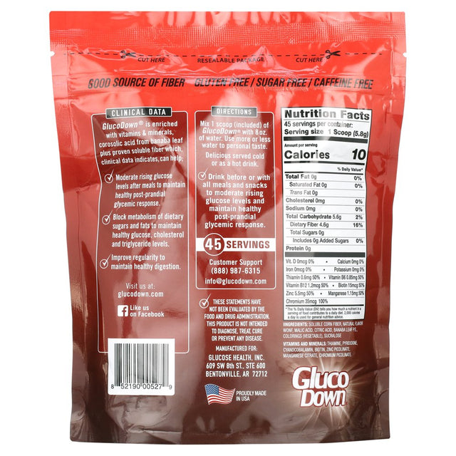 Glucodown, Maintains Healthy Blood Sugar, Delicious Cherry, 45-Servings.