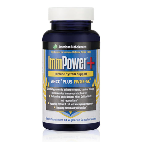 Immpower+, AHCC® plus FWGE-SC®, 550 Mg 60 Veg Capsules, by American Biosciences