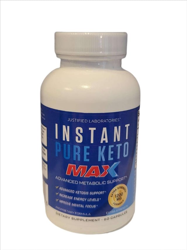 Instant Pure Keto Pills Max 1200MG Keto Pills Advanced BHB Ketogenic Supplement Exogenous Ketones Ketosis for Men Women 60 Capsules 1 Bottle