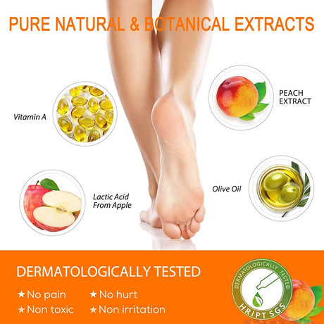 Aliver Foot Peel Mask 2 Pairs Peach Baby Soft Foot