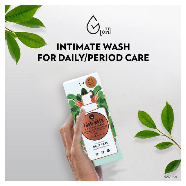 L. Fragrance Free Daily Care Foaming Wash, Ph Balanced, Free from Sulfates or Parabens, 6 Fl Oz