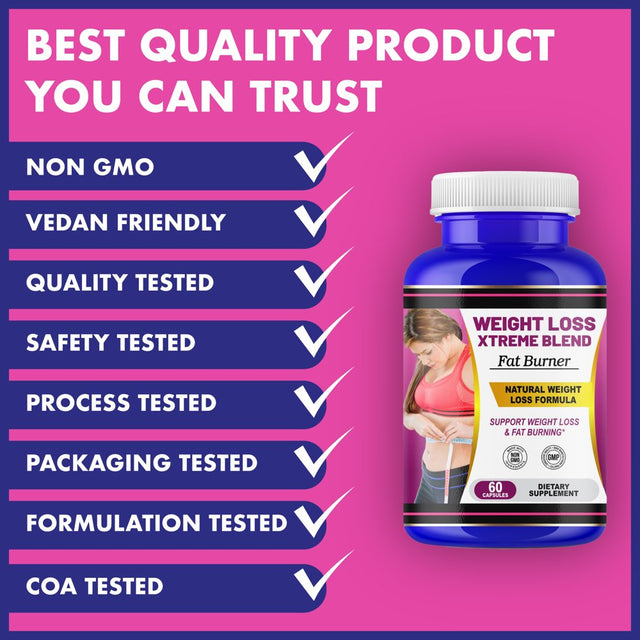 Fat Burner Weight Loss Support Pills for Women & Men, Metabolism Booster Energy Pills-60Ct by America'S Best Deals