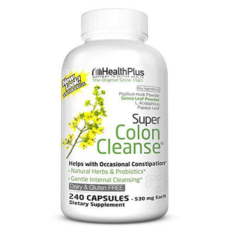 Health plus Super Colon Cleanse - 500 Mg - 240 Capsules