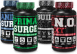 Jacked Factory Androsurge Estrogen Blocker for Men + Primasurge Testosterone Booster for Men + N.O. XT Nitric Oxide Booster + Build XT Muscle Builder