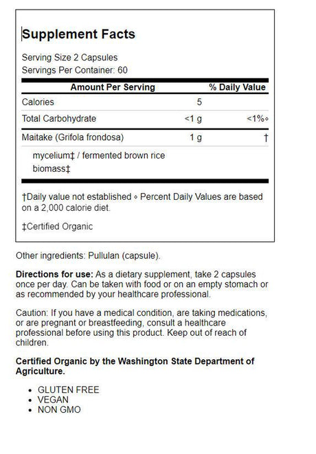 Host Defense Mushrooms Maitake 120 Caps