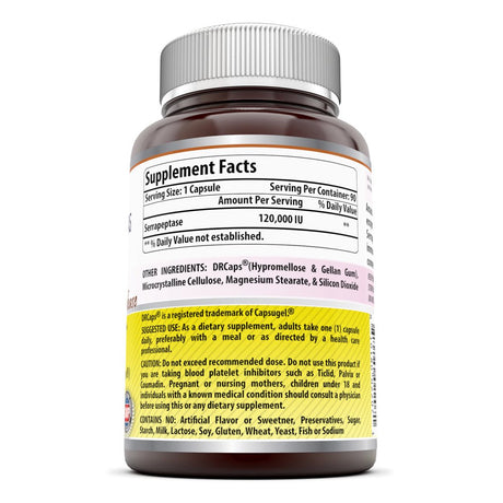 Amazing Formulas Serrapeptase 120000 IU 90 Capsules