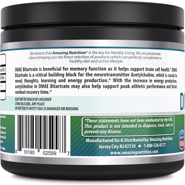 Amazing Formulas DMAE Bitartrate 100G 286 Servings
