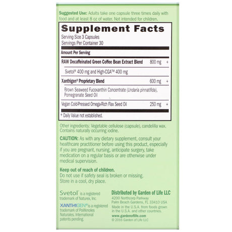 Garden of Life Fucothin Green, 90 Vegan Capsules