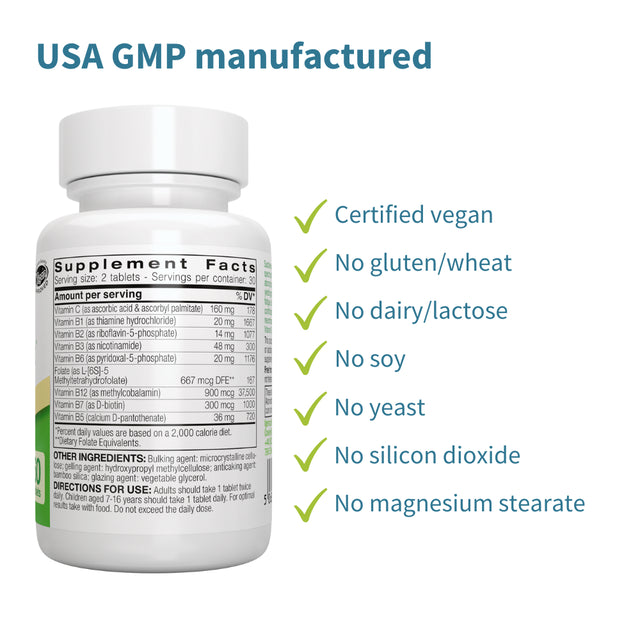 Igennus Super B-Complex, Methylated & Sustained Release B Complex Supplement, Vegan, 180 Small Tablets