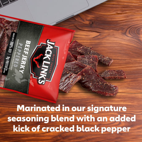 Jack Link’S 100% Beef Peppered Beef Jerky 10Oz Resealable Bag