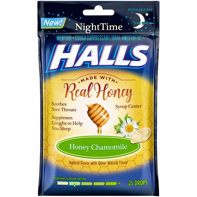 Halls, Chamomile Cough Drops, 25 Pcs