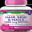 Nature'S Truth Hair Skin & Nails Lactose Free Biotin 500Mcg, 165Ct, 2-Pack