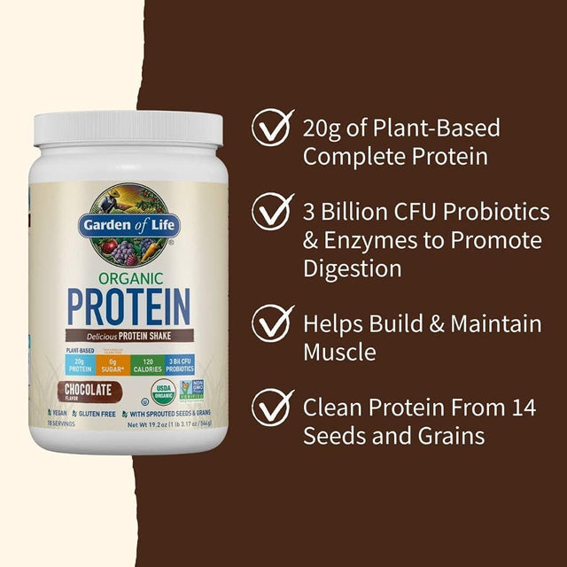Garden of Life Organic Protein Shake Powder, Chocolate Flavor