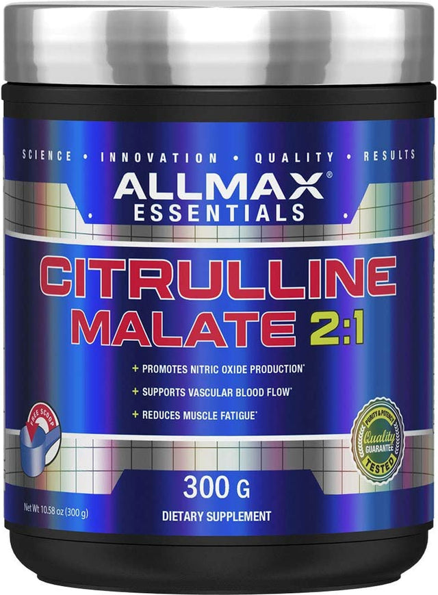 ALLMAX Essentials CITRULLINE MALATE 2:1 - 300 G Powder - Improves Endurance & Recovery - Vegan - 150 Servings